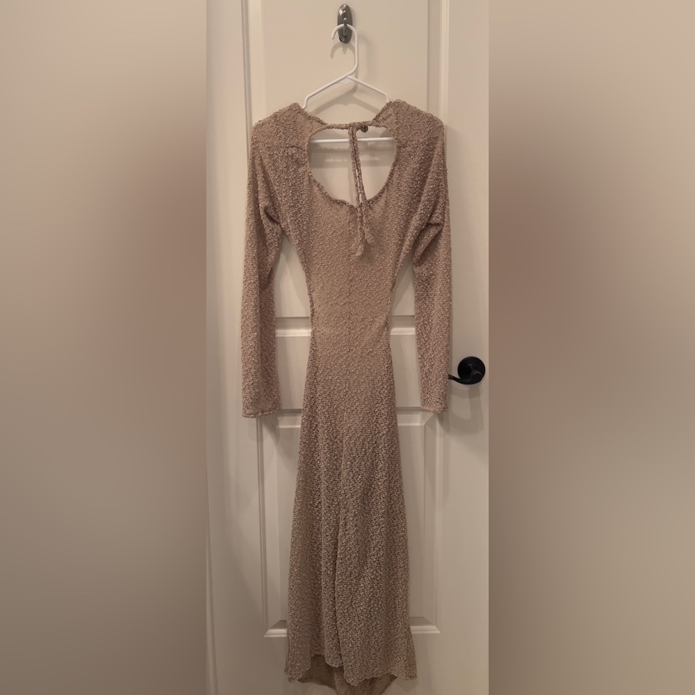 Tan crocheted dress. Size medium. Bohemian